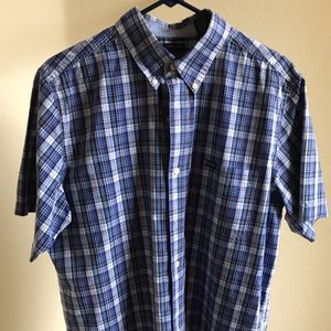 Chaps short sleeves plaid button up shirt.